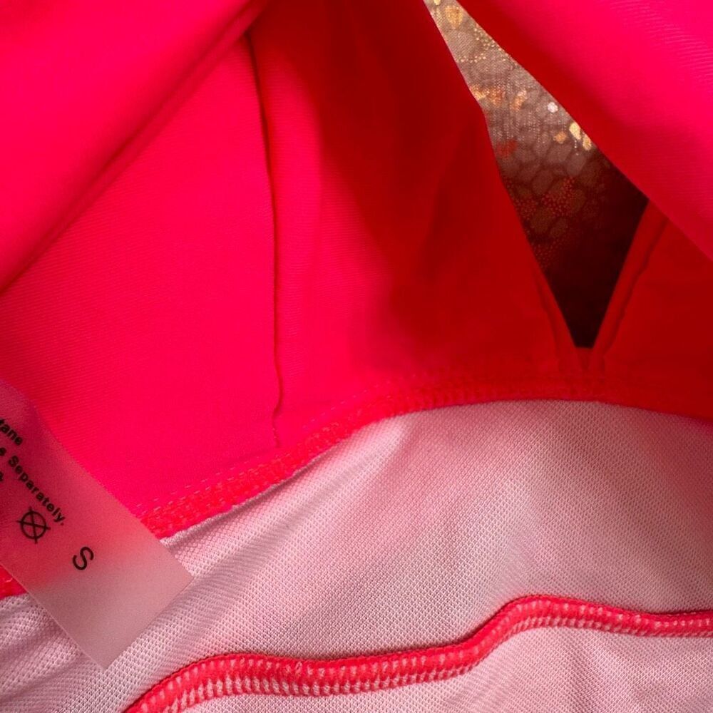 Womens Hot Neon Pink One Piece Twist Back Swimsuit Small NWOT - Picture 5 of 7